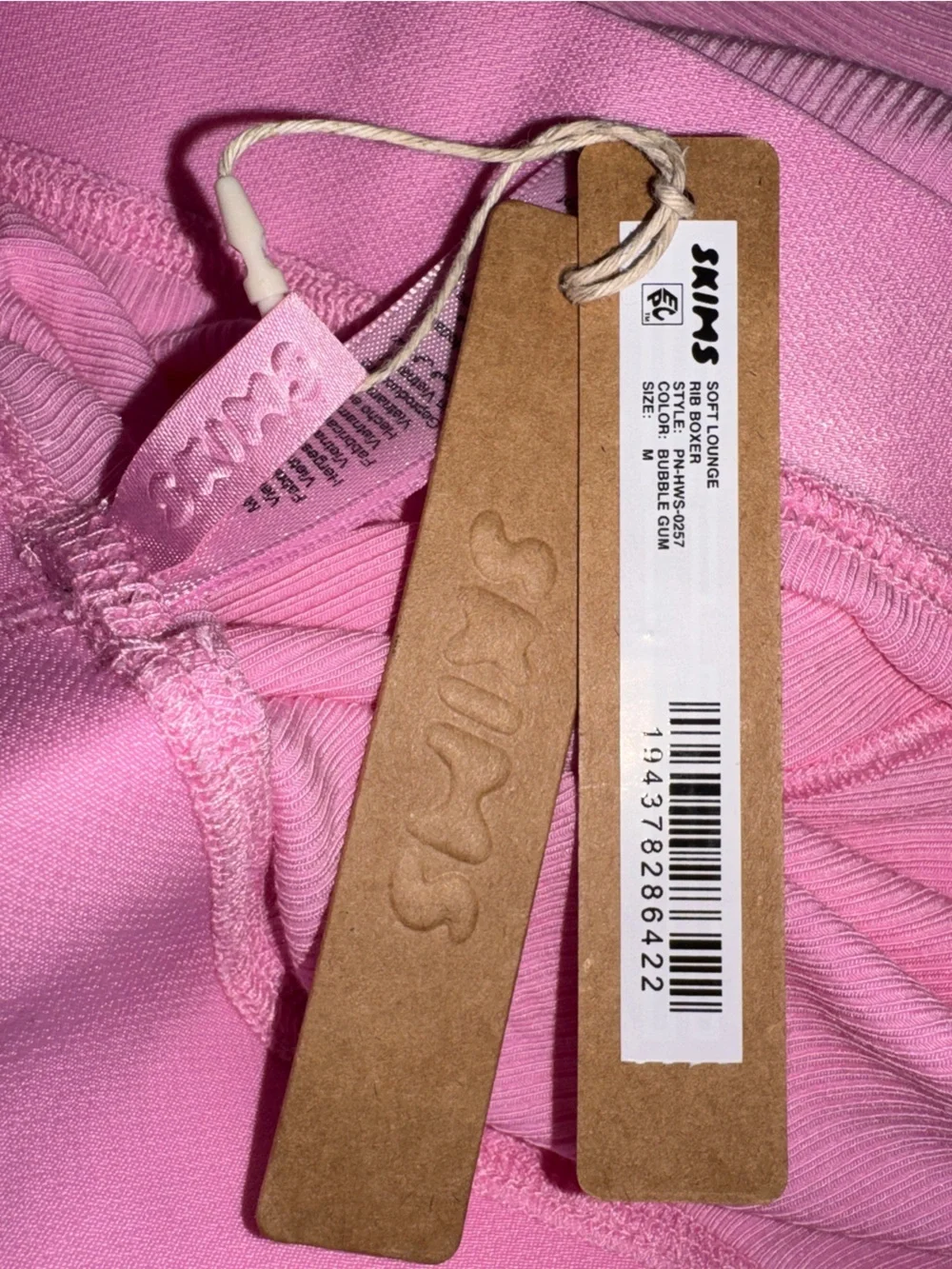 SKIMS Soft Lounge Rib Boxer in Bubble Gum NWT